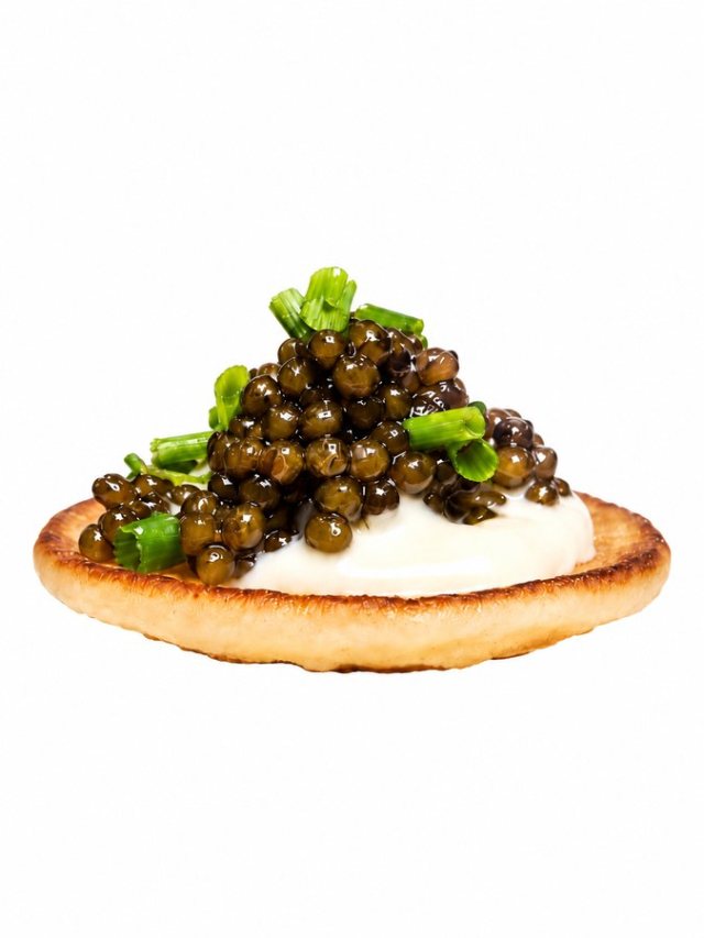 Caviar on gluten free blini
