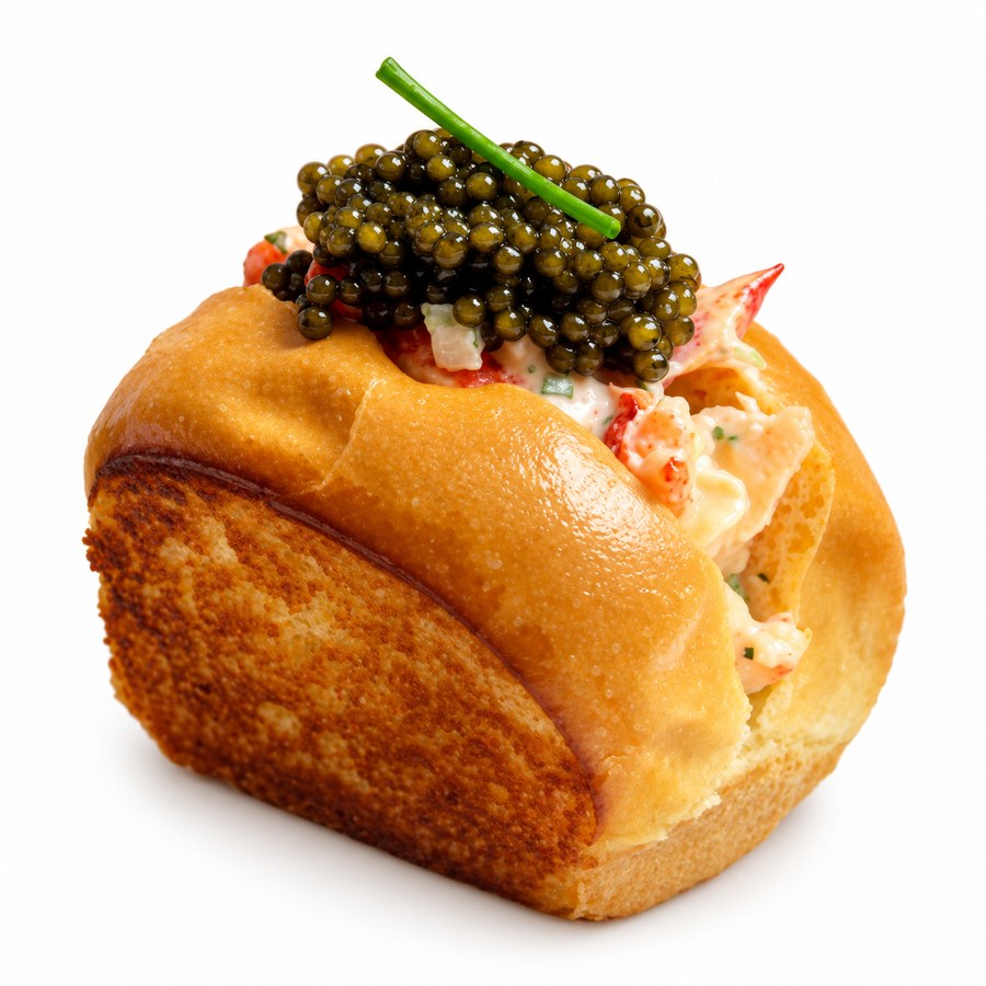 Caviar and lobster roll